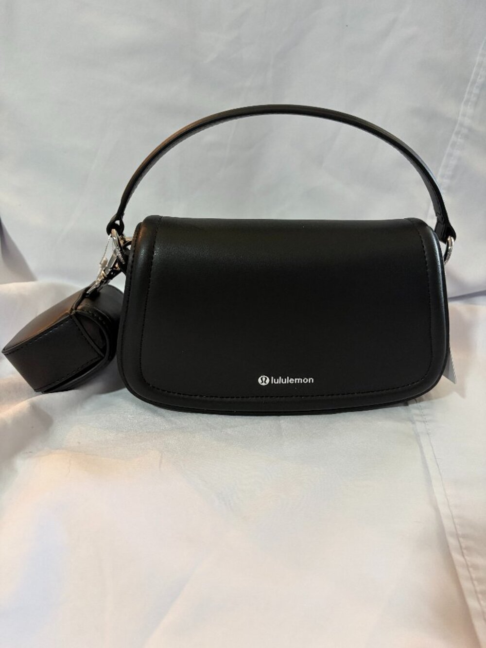 NWT Lululemon Cactus Leather Mini Bag w/Pouch Black Silver